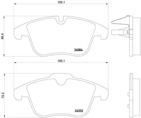 BREMBO Prime P 61 106 Plaquettes de frein contact de signal d'usure inclus BREMBO