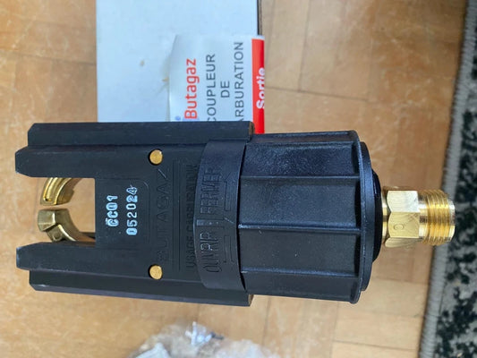 COUPLEUR LYRE CARBURATION GAZ BUTAGAZ SORTIE DROITE Connector bottle LPG Butagaz