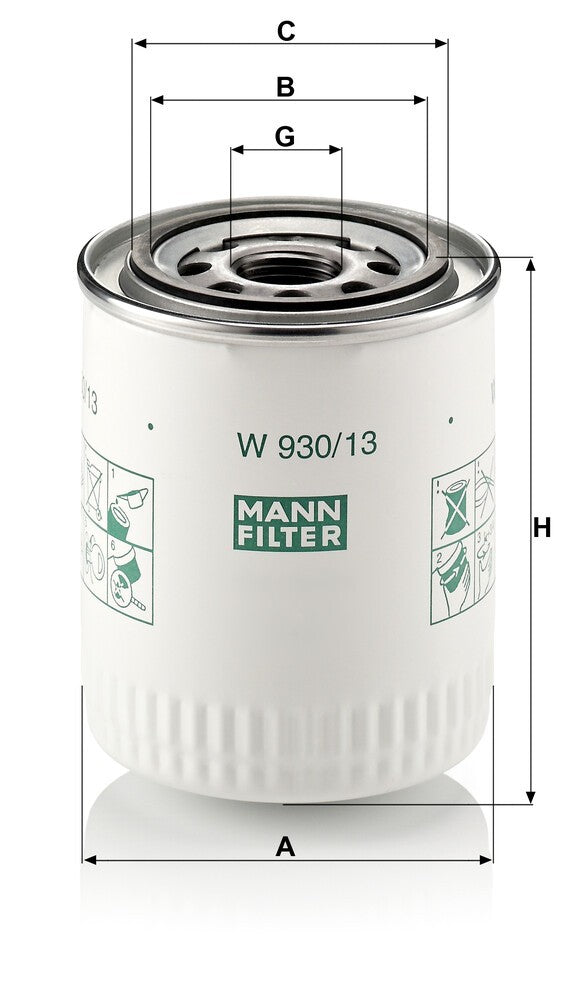 MANN-FILTER W 930/13 Filtre à huile