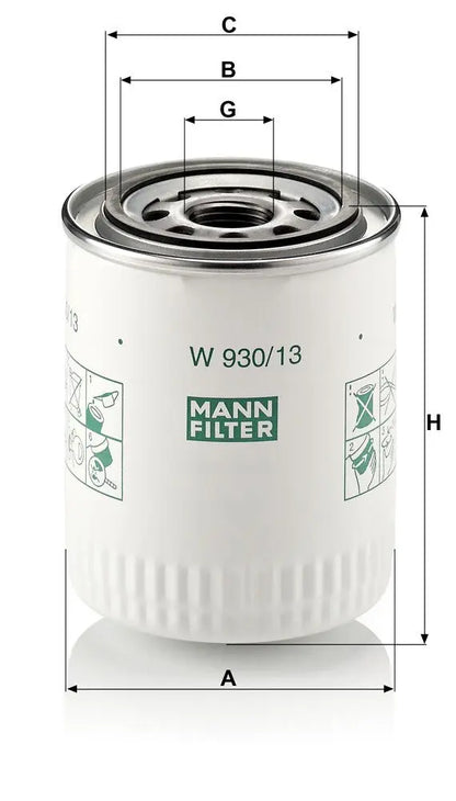 MANN-FILTER W 930/13 Filtre à huile MANN-FILTER