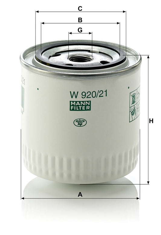 MANN-FILTER W 920/21 Filtre à huile