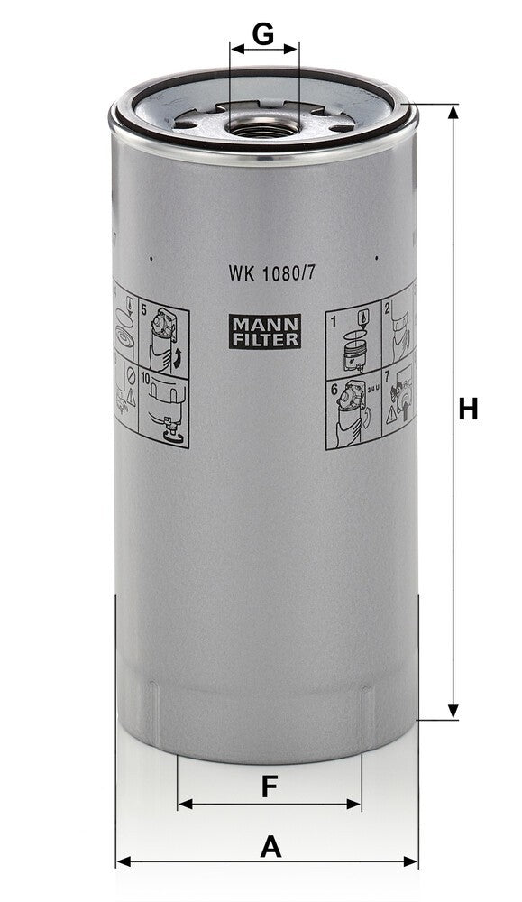 MANN-FILTER WK 1080/7 x Filtre à carburant