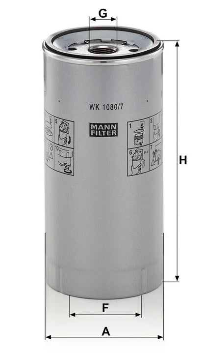 MANN-FILTER WK 1080/7 x Filtre à carburant MANN-FILTER