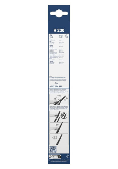 BOSCH 3 397 004 560 Balai d'essuie-glace Twin H230, 230mm, Arrière, 1 Pièce