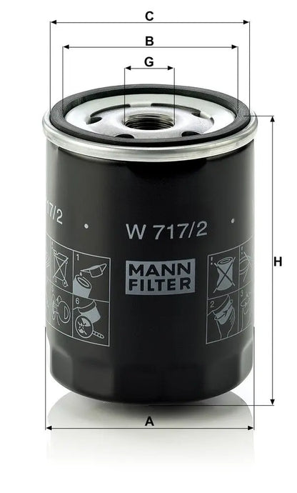 MANN-FILTER W 717/2 Filtre à huile MANN-FILTER
