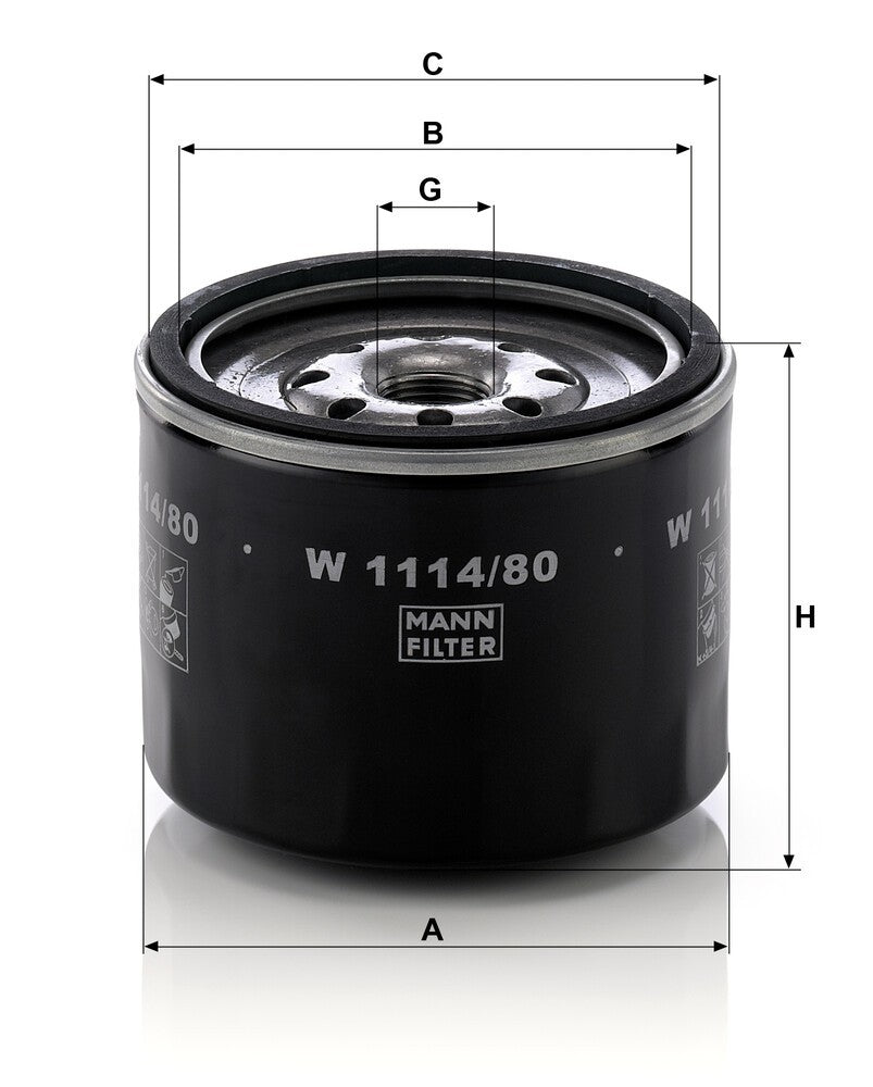 MANN-FILTER W 1114/80 Filtre à huile