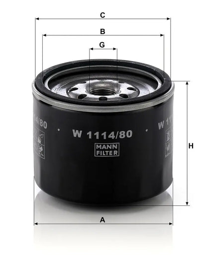 MANN-FILTER W 1114/80 Filtre à huile MANN-FILTER