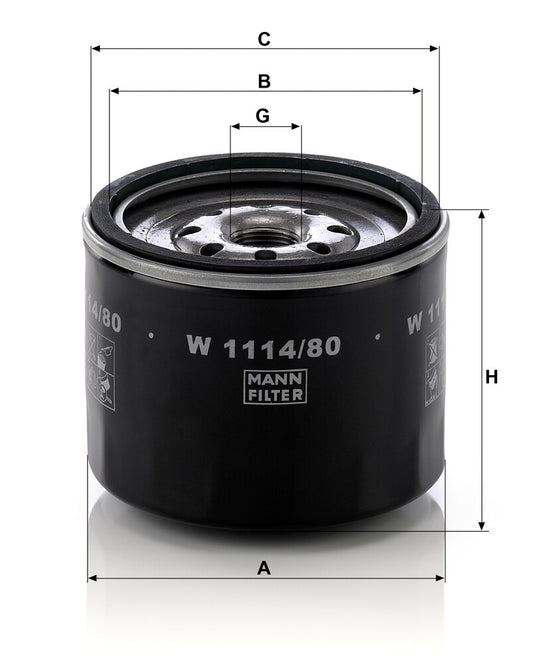 MANN-FILTER W 1114/80 Filtre à huile