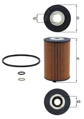 MAHLE OX 1158D Filtre à huile MAHLE KNECHT