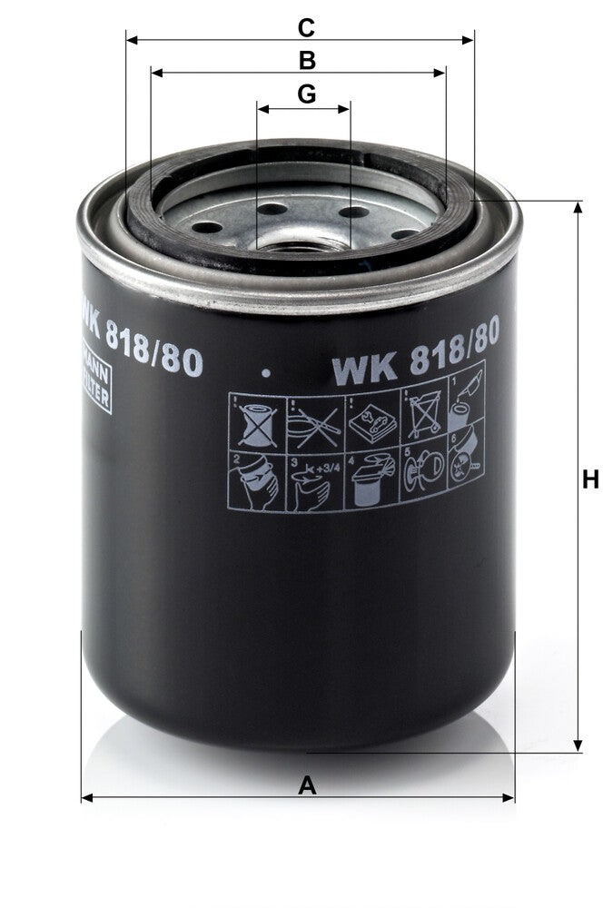 MANN-FILTER WK 818/80 Filtre à carburant