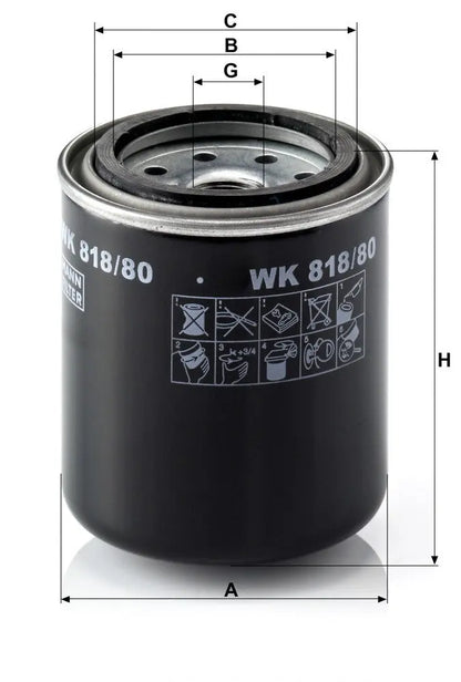 MANN-FILTER WK 818/80 Filtre à carburant MANN-FILTER