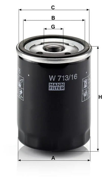 MANN-FILTER W 713/16 Filtre à huile MANN-FILTER