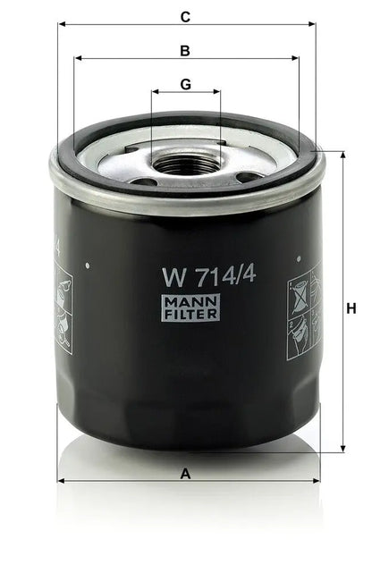 MANN-FILTER W 714/4 Filtre à huile MANN-FILTER