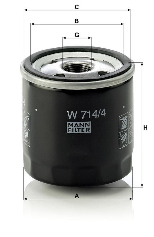 MANN-FILTER W 714/4 Filtre à huile