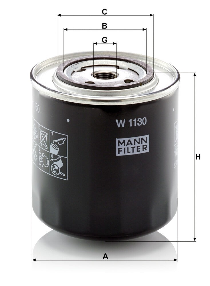 MANN-FILTER W 1130 Filtre à huile
