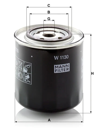 MANN-FILTER W 1130 Filtre à huile MANN-FILTER