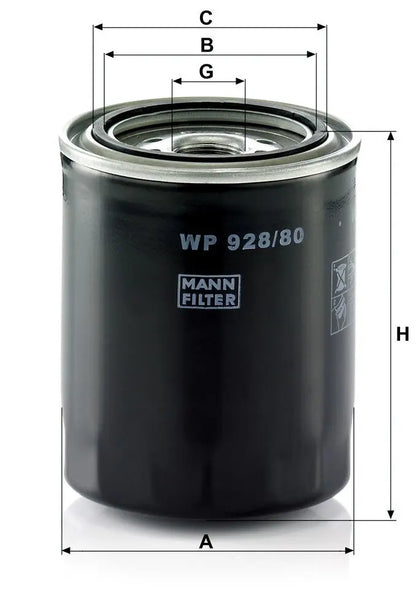 MANN-FILTER WP 928/80 Filtre à huile MANN-FILTER