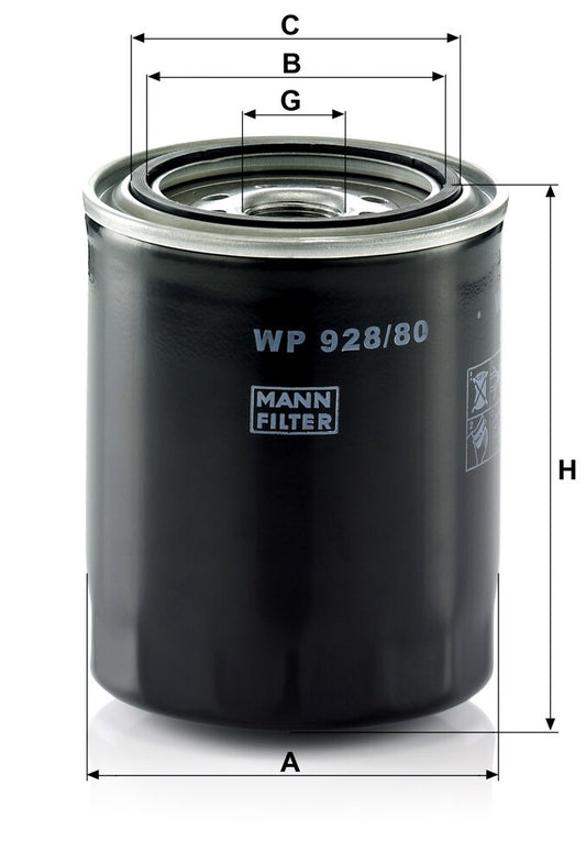 MANN-FILTER WP 928/80 Filtre à huile