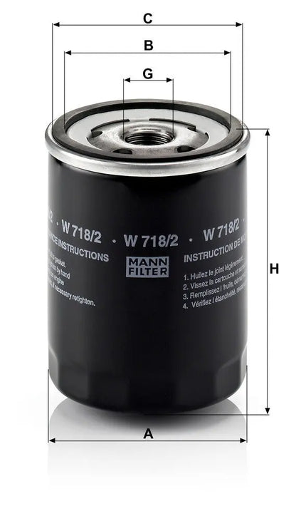MANN-FILTER W 718/2 Filtre à huile MANN-FILTER
