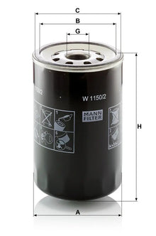MANN-FILTER W 1150/2 Filtre, système hydraulique de travail MANN-FILTER