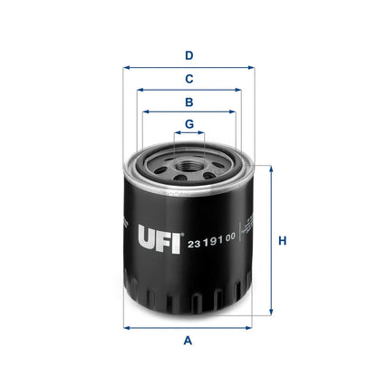 UFI 23.191.00 Filtre à huile UFI