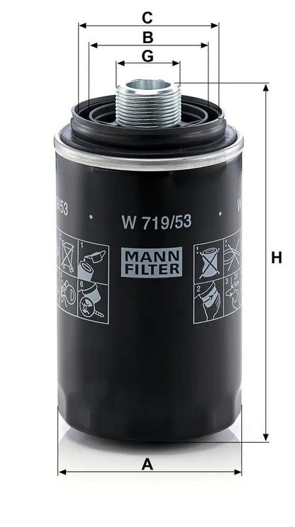 MANN-FILTER W 719/53 Filtre à huile MANN-FILTER