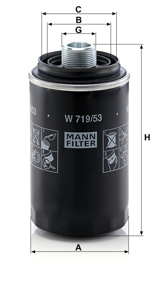MANN-FILTER W 719/53 Filtre à huile