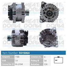 MEAT & DORIA 5515064 Alternateur 14V, 150A, B+,COM, Ø 54 mm - GR PARTS