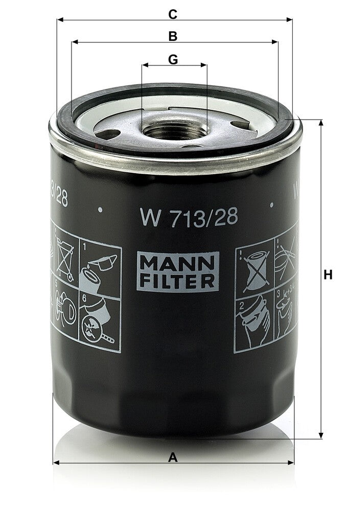 MANN-FILTER W 713/28 Filtre à huile