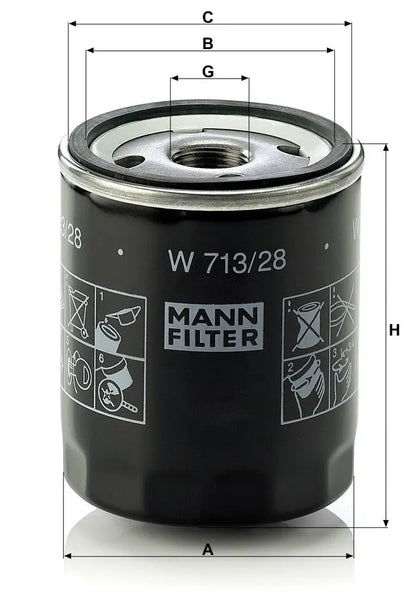MANN-FILTER W 713/28 Filtre à huile MANN-FILTER