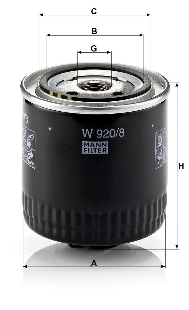 MANN-FILTER W 920/8 Filtre à huile