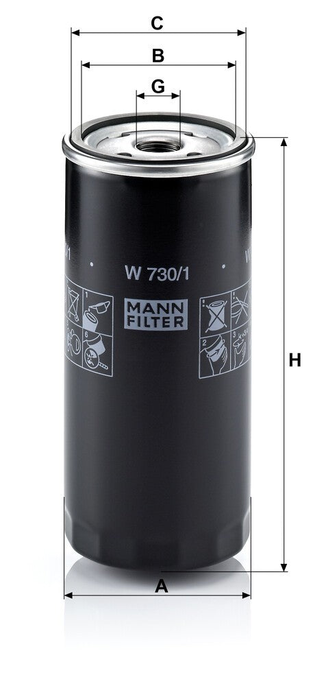 MANN-FILTER W 730/1 Filtre à huile