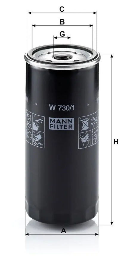 MANN-FILTER W 730/1 Filtre à huile MANN-FILTER