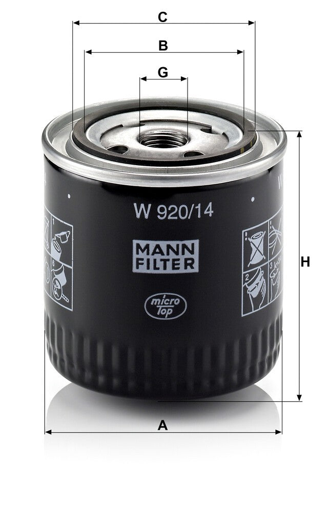 MANN-FILTER W 920/14 Filtre à huile