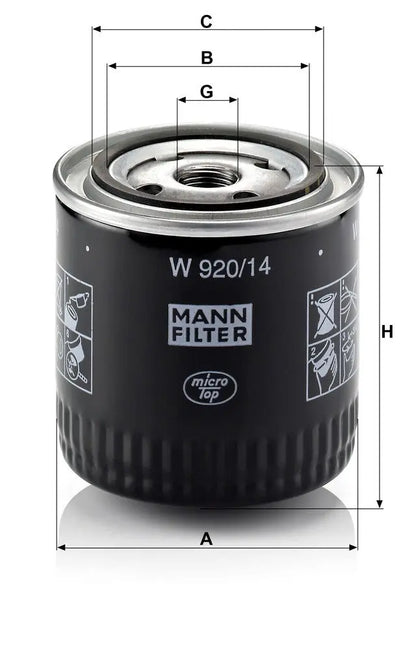MANN-FILTER W 920/14 Filtre à huile MANN-FILTER
