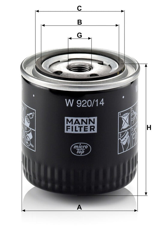 MANN-FILTER W 920/14 Filtre à huile