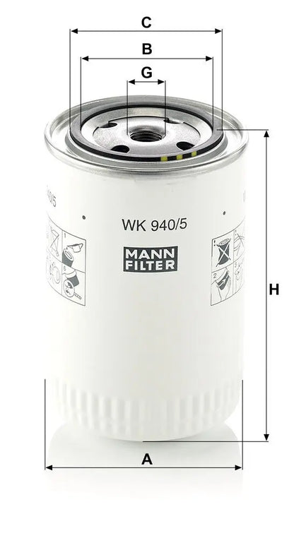MANN-FILTER WK 940/5 Filtre à carburant MANN-FILTER