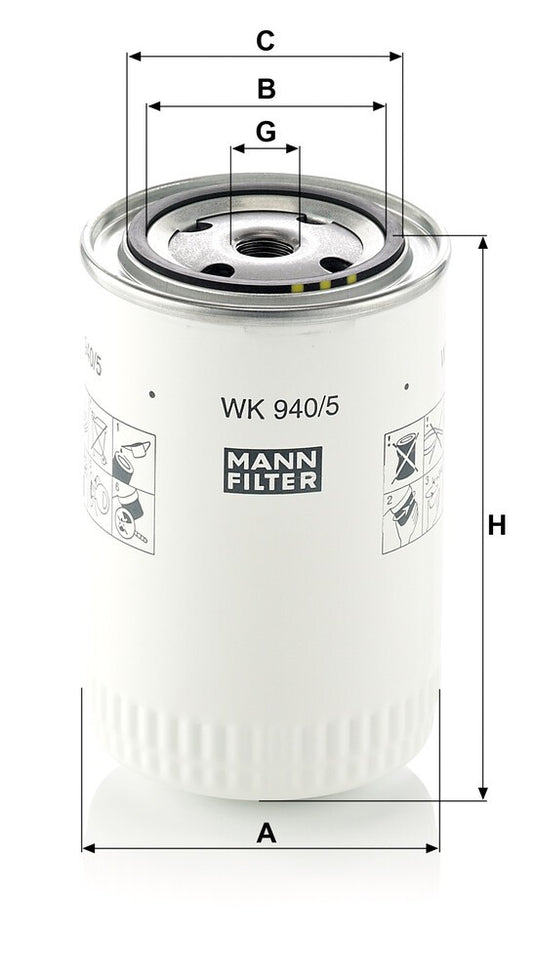 MANN-FILTER WK 940/5 Filtre à carburant