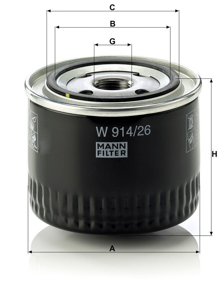 MANN-FILTER W 914/26 Filtre à huile