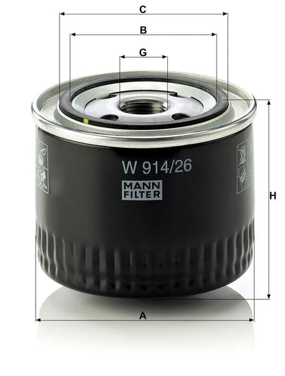 MANN-FILTER W 914/26 Filtre à huile MANN-FILTER