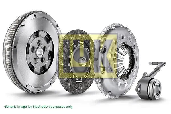 LuK 600 0366 00 Kit d'embrayage avec butée hydraulique, volant moteur, kit de vis et réglage automatique LUK