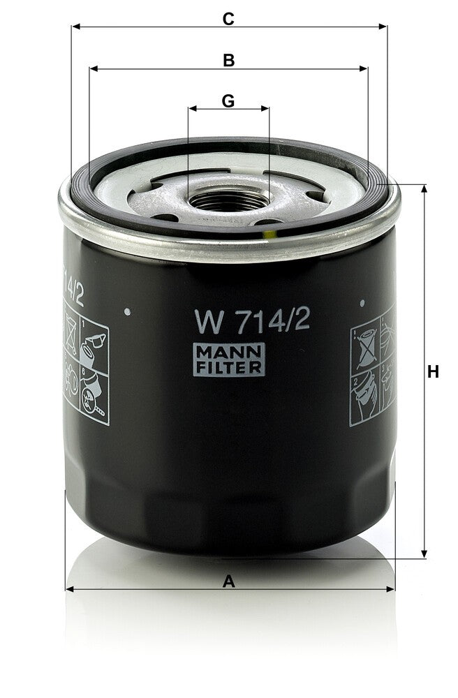 MANN-FILTER W 714/2 Filtre à huile