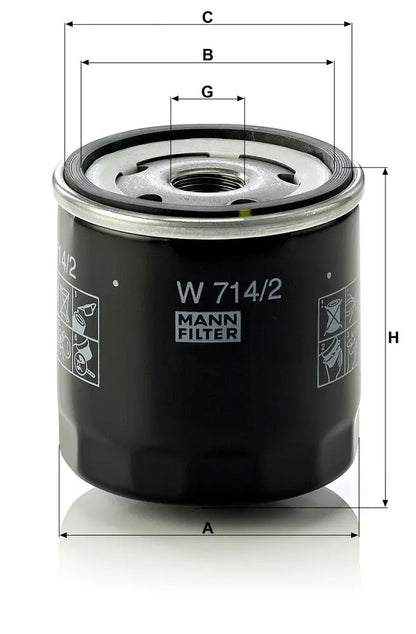 MANN-FILTER W 714/2 Filtre à huile MANN-FILTER