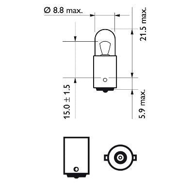 PHILIPS 12929B2 Ampoule, feu clignotant 12V 4W, T4W, Lampe à boule