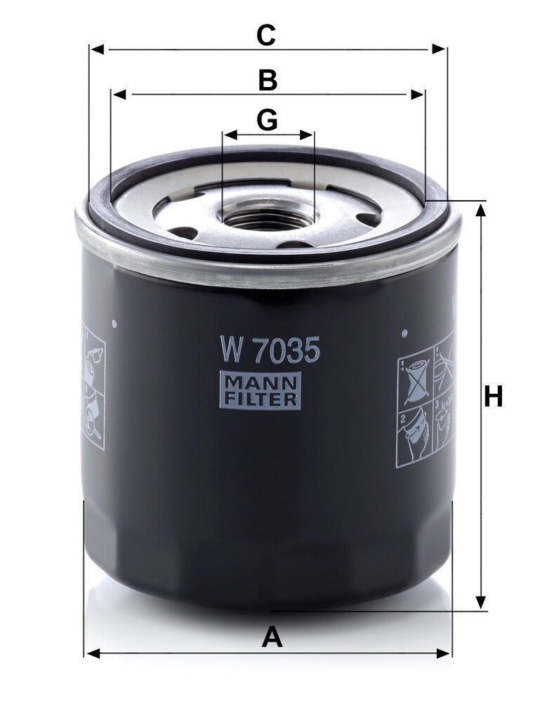 MANN-FILTER W 7035 Filtre à huile