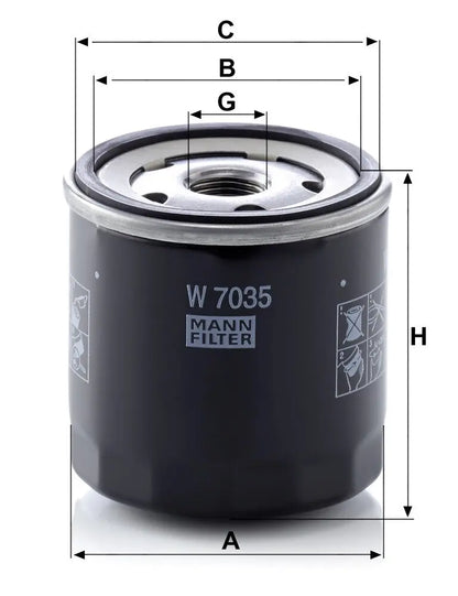 MANN-FILTER W 7035 Filtre à huile MANN-FILTER