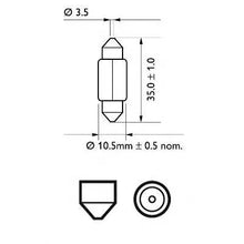 PHILIPS 12844CP Ampoule, feu éclaireur de plaque 12V 5W, C5W, Lampe de feston, SV8.5 10 Pièces PHILIPS