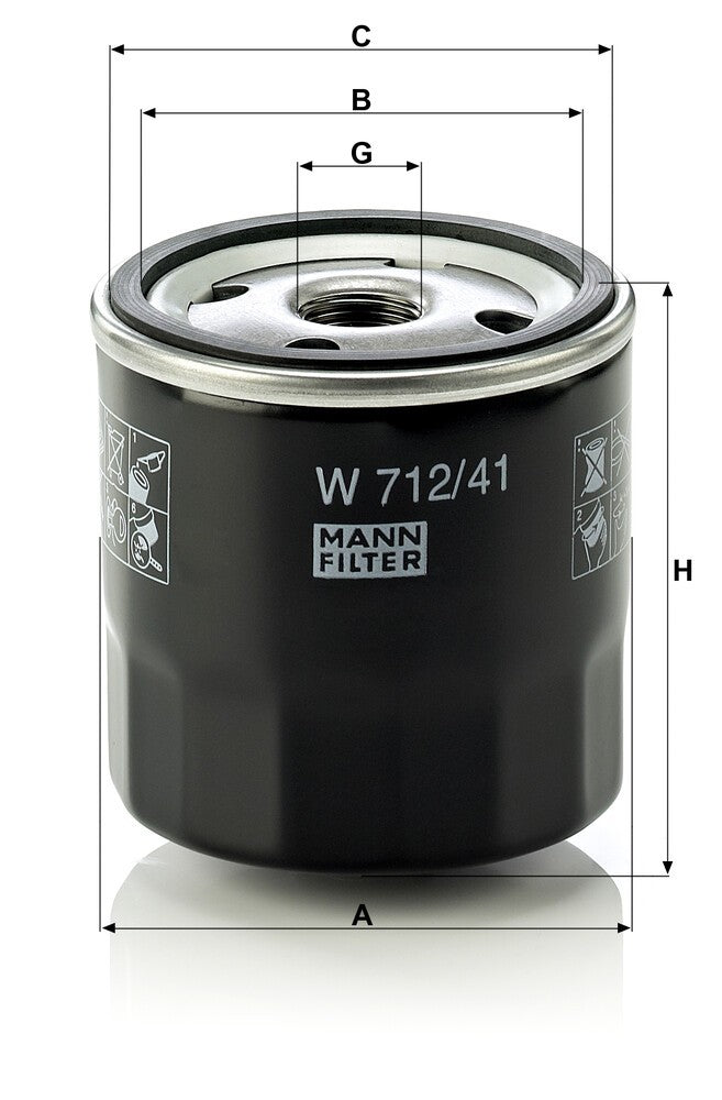 MANN-FILTER W 712/41 Filtre à huile