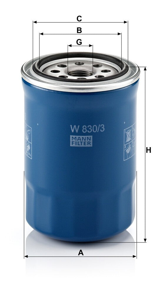 MANN-FILTER W 830/3 Filtre à huile