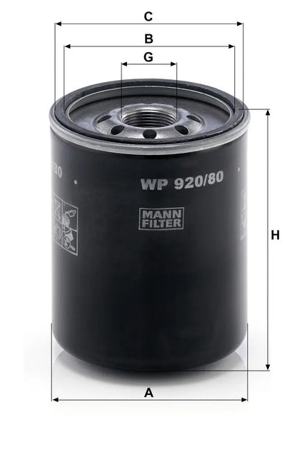 MANN-FILTER WP 920/80 Filtre à huile MANN-FILTER
